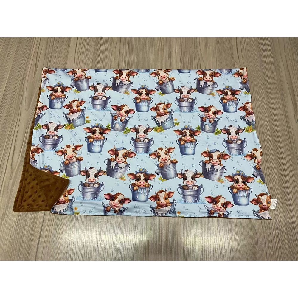 Cows in Buckets Kids Minky Blanket